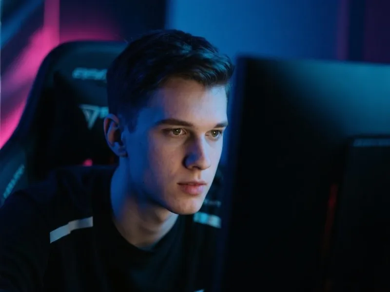 电竞选手专注瞬间